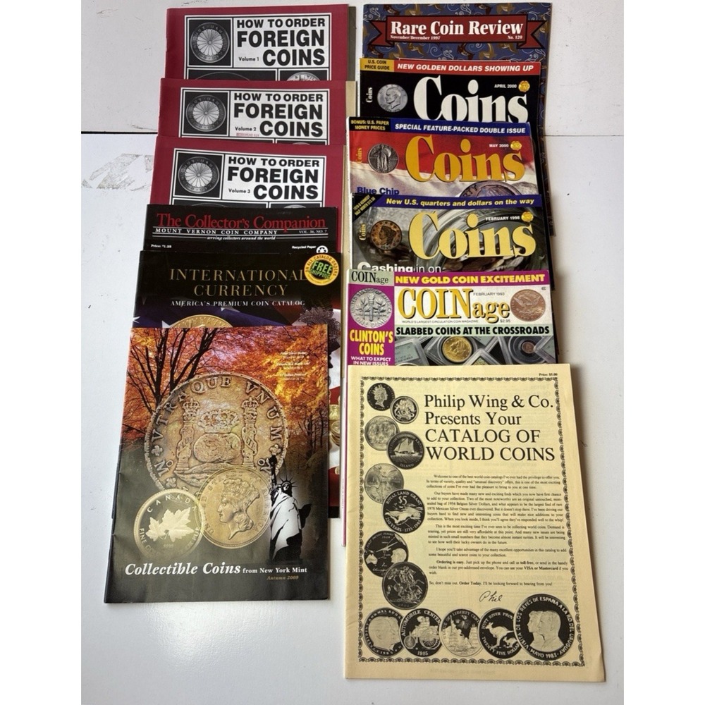 Set of 12 Assorted Coin Collecting Magazines 1997-2000 (V13)